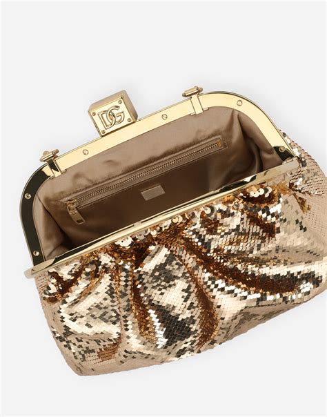 dolce gabbana gold clutch|Sequined Maria clutch in Gold for Women .